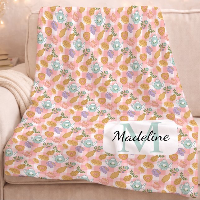 Personalized Tea & Baker Monogram Sherpa Blanket (Creator Uploaded)