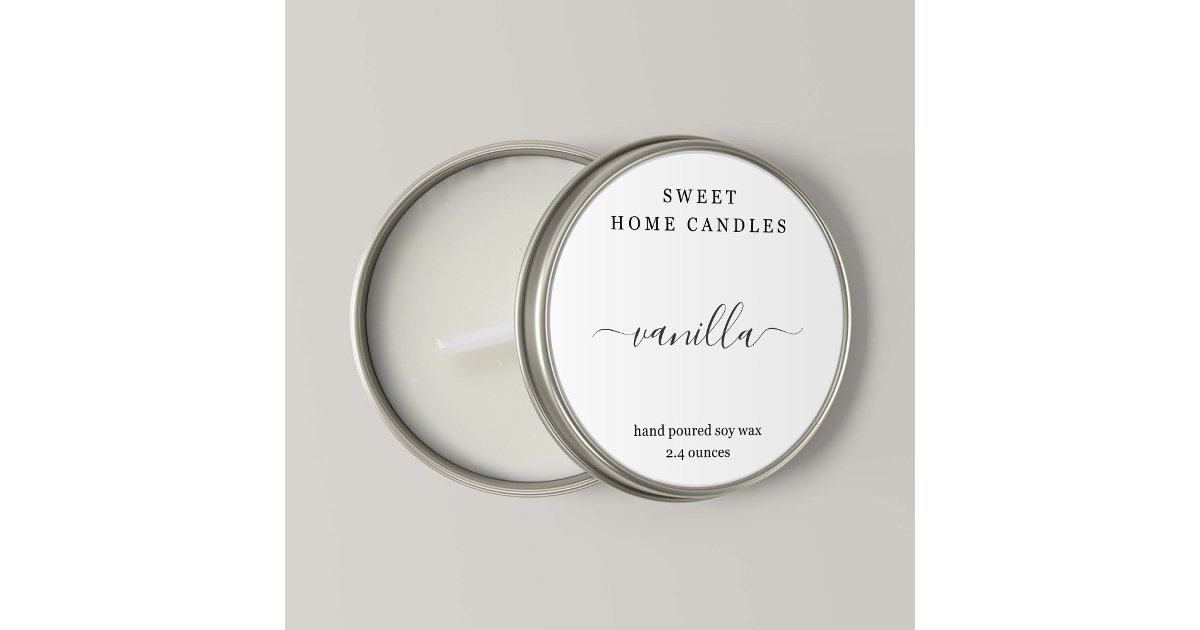 Tea Label Round Sticker Personalized Tea Light Candle Label Round Sticker | Zazzle