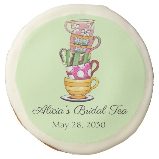 Personalized Tea Party Bridal Shower Cookies Favor (Front)