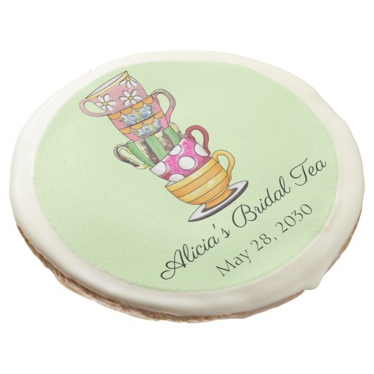 Personalized Tea Party Bridal Shower Cookies Favor (Angled)