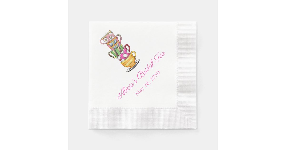 Personalized Tea Party Napkins Bridal Zazzle