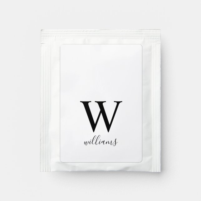 Personalized Tea Towel, Initial Dish Towel, Person Bag Drink Mix (Front)