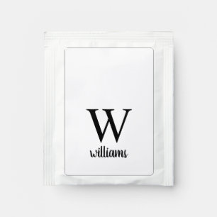 Personalized Tea Towel, Initial Dish Towel, Person Bag Drink Mix