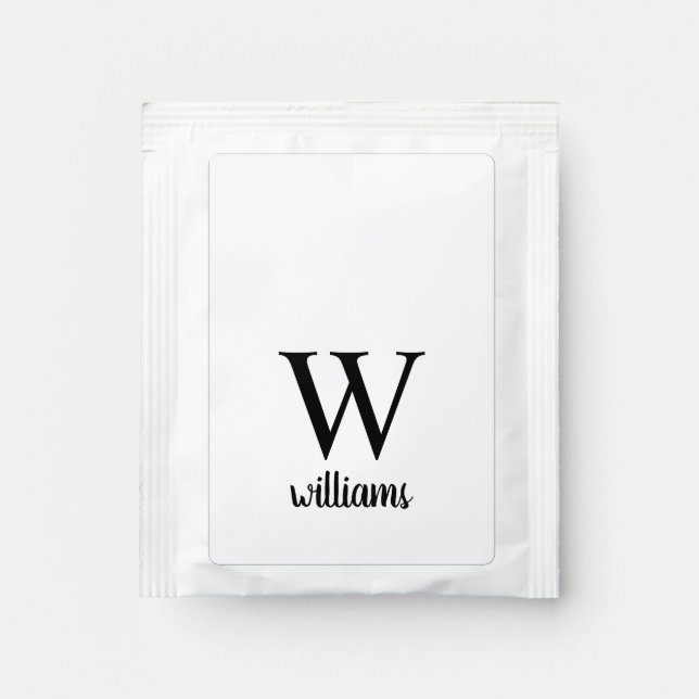 Personalized Tea Towel, Initial Dish Towel, Person Bag Drink Mix (Front)