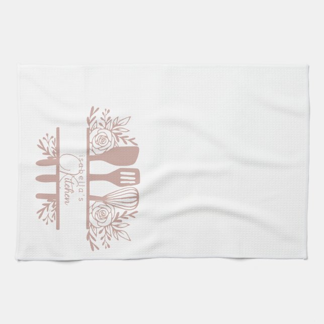 Personalized Tea Towel With Name Kitchen Towels (Horizontal)