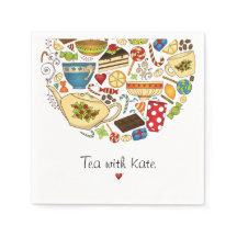 Personalized Tea & Treats White Paper Napkin