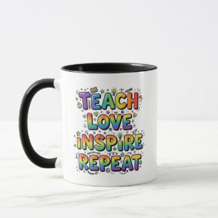 Personalized Teach Love Inspire Repeat Teacher Mug