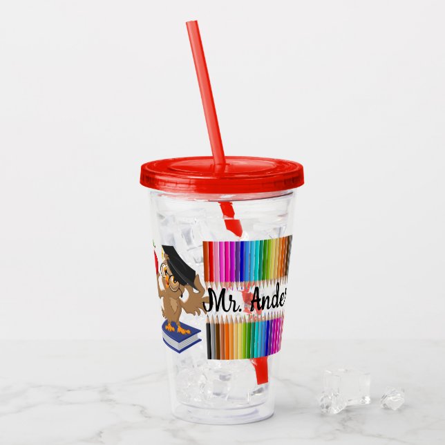 Personalized Teacher Acrylic Tumbler (Front Ice)