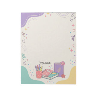 Personalized Teacher Aesthetic Pastel Notepad