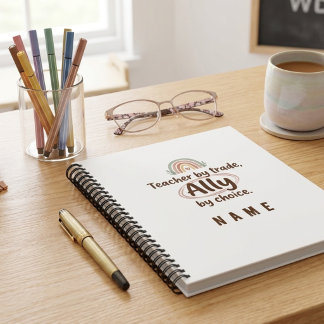 Personalized Teacher Ally Notebook - Custom Name S