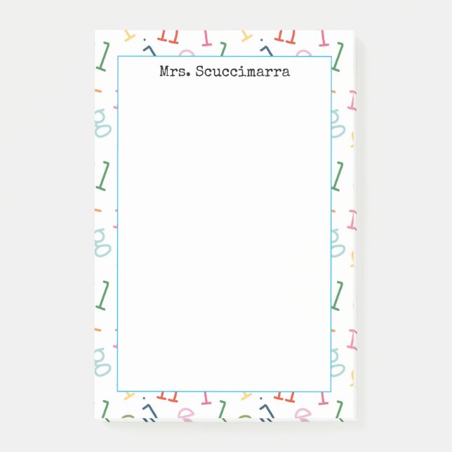 Personalized Teacher Alphabet Notepad (Front)