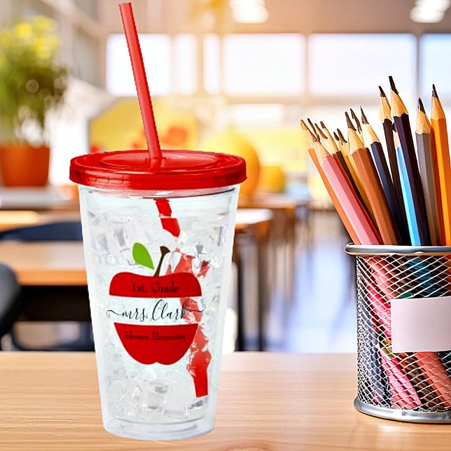 Personalized Teacher apple   Acrylic Tumbler (Creator Uploaded)