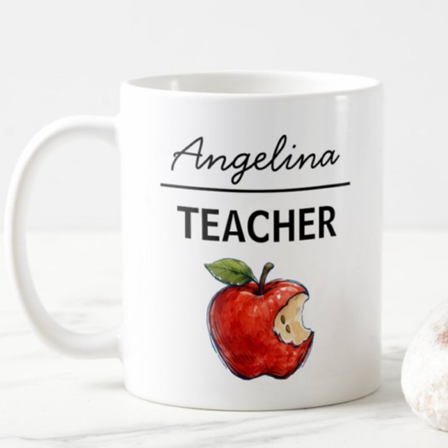 Personalized TEACHER Apple  Coffee Mug (Creator Uploaded)
