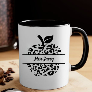 Personalized Teacher Apple Name, Custom Teacher Coffee Mug