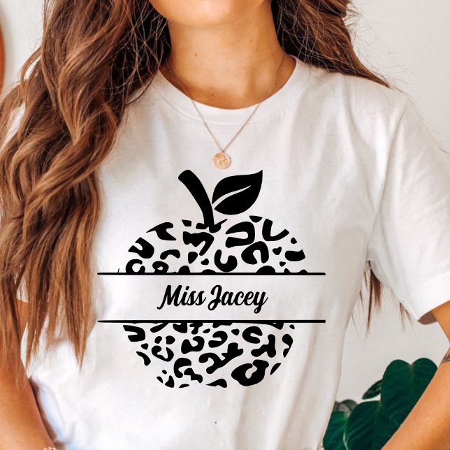 Personalized  Teacher Apple Name, Custom Teacher T-Shirt (Custom Teacher, Gift For Teacher, Apple Teacher, Personalized Name Teacher shirt)