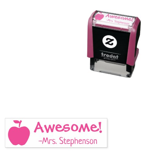 Personalized Teacher Apple Reward Stamp