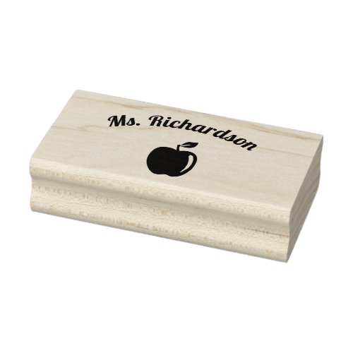 Personalized Teacher Apple Rubber Stamp