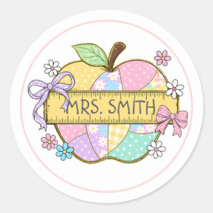 Personalized Teacher Apple Sticker