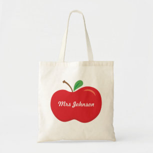 Personalized Teacher Apple Tote Bag