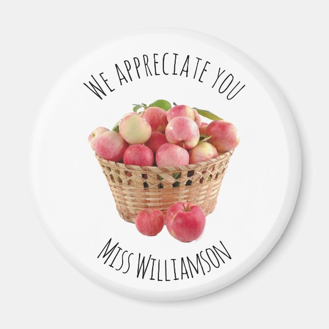 Personalized TEACHER APPRECIATION Apples Magnet (Front)