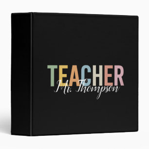 Personalized Teacher Appreciation Back to School  3 Ring Binder