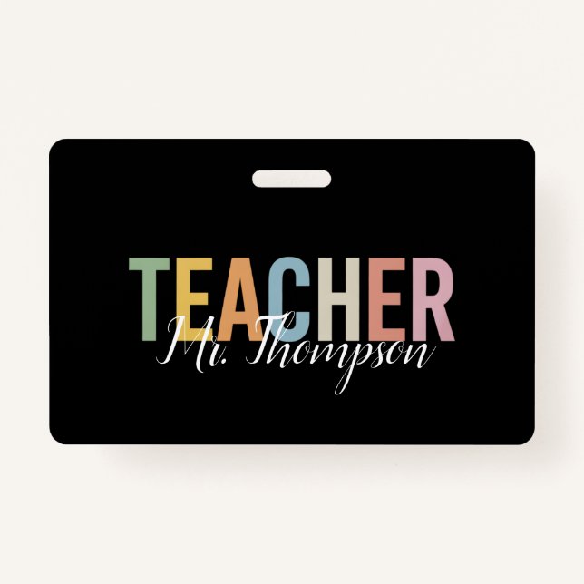 Personalized Teacher Appreciation Back to School  Badge (Front)