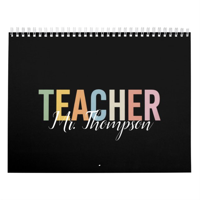 Personalized Teacher Appreciation Back to School  Calendar (Cover)