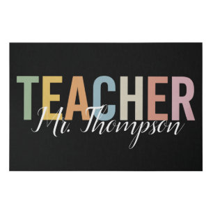 Personalized Teacher Appreciation Back to School Faux Canvas Print