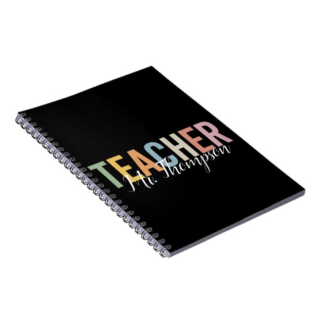 Personalized Teacher Appreciation Back to School  Notebook (Right Side)