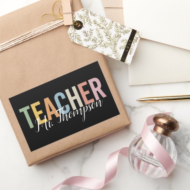 Personalized Teacher Appreciation Back to School  Rectangular Sticker (Gifting)