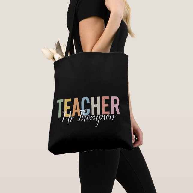Personalized Teacher Appreciation Back to School  Tote Bag (Close Up)