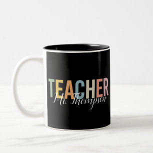 Personalized Teacher Appreciation Back to School  Two-Tone Coffee Mug