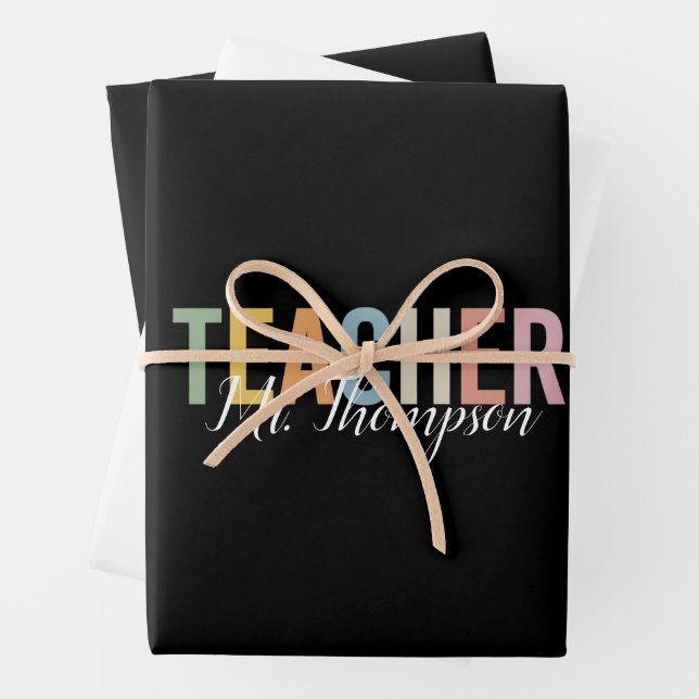 Personalized Teacher Appreciation Back to School  Wrapping Paper Sheets (In situ)