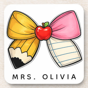 Personalized Teacher Appreciation   Custom Teacher Beverage Coaster