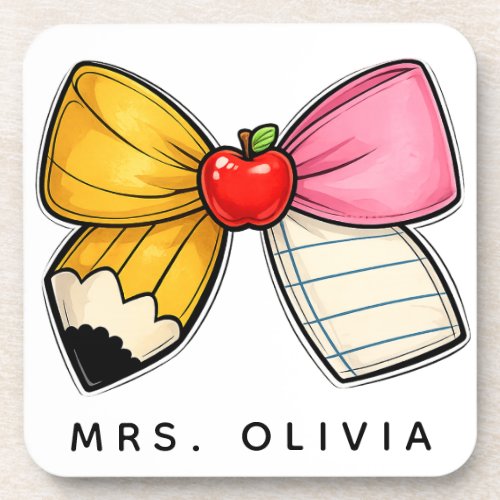 Personalized Teacher Appreciation | Custom Teacher Beverage Coaster