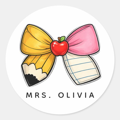 Personalized Teacher Appreciation | Custom Teacher Classic Round Sticker