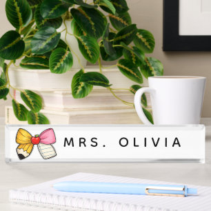 Personalized Teacher Appreciation   Custom Teacher Desk Name Plate