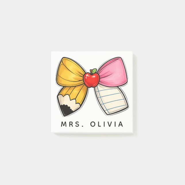Personalized Teacher Appreciation | Custom Teacher Post-it Notes (Front)