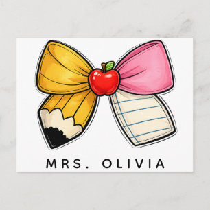 Personalized Teacher Appreciation Custom Teacher Postcard