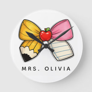Personalized Teacher Appreciation Custom Teacher Round Clock