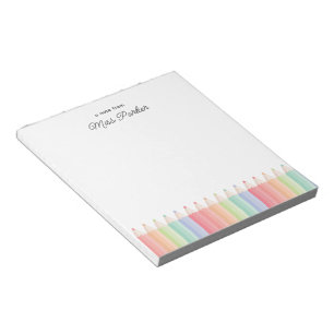 Personalized Teacher Appreciation Cute Rainbow Notepad