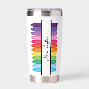Personalized Teacher Appreciation Gift Crayon Insulated Tumbler