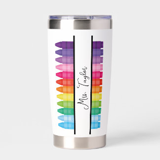 Personalized Teacher Appreciation Gift Crayon Insulated Tumbler