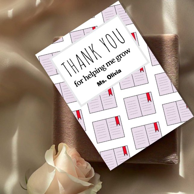 Personalized Teacher Appreciation Gift Custom Name Thank You Card (Creator Uploaded)