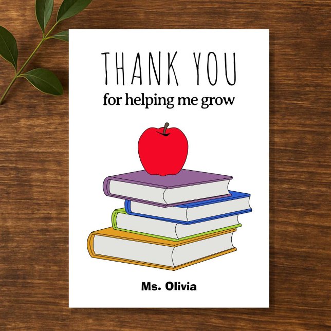 Personalized Teacher Appreciation Gift Custom Name Thank You Card (Creator Uploaded)