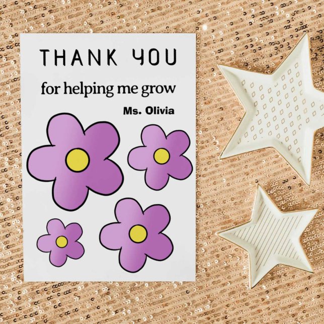 Personalized Teacher Appreciation Gift Custom Name Thank You Card (Creator Uploaded)