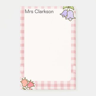 Personalized Teacher Appreciation Gift Pink  Post-it Notes