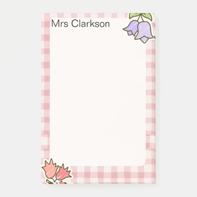 Personalized Teacher Appreciation Gift Pink  Post-it Notes (Front)