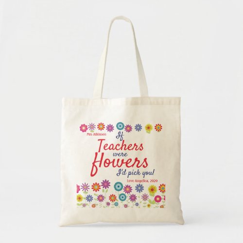 Personalized Teacher Appreciation Gift Tote Bag