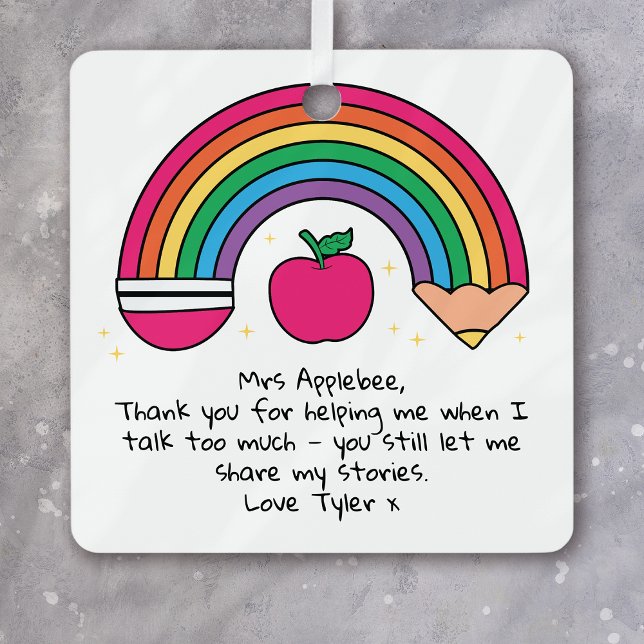 Personalized Teacher Appreciation  Metal Ornament (Creator Uploaded)
